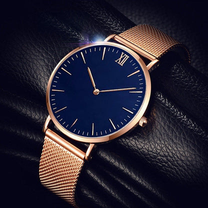 Simple Classic Ultra-thin Roman Scale Steel Mesh Watch